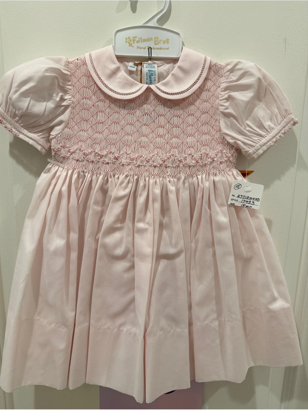 Smocked Pink Feltman Brothers Dress 18 months